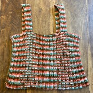 VTG HAND KNIT 70’s CROPPED TANK UNIQUE